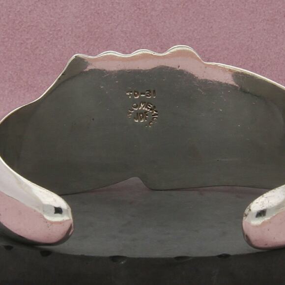 taxco mexico sterling silver vitage ribbed cuff bracelet size 6.5in - Picture 3 of 3